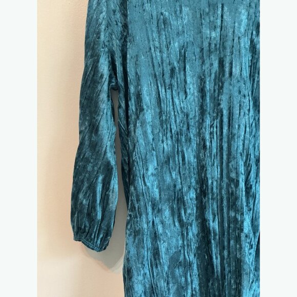 Vintage MOA USA Women’s 3XL Crushed Velvet Tunic Dress Jewel Tone Blue Holiday - Picture 6 of 10